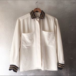Vintage Blouse with Cuff & Collar Detail